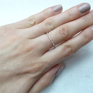 EF Collection 14KY Pink Sapphire and Diamond Eternity Ring. Size 6.